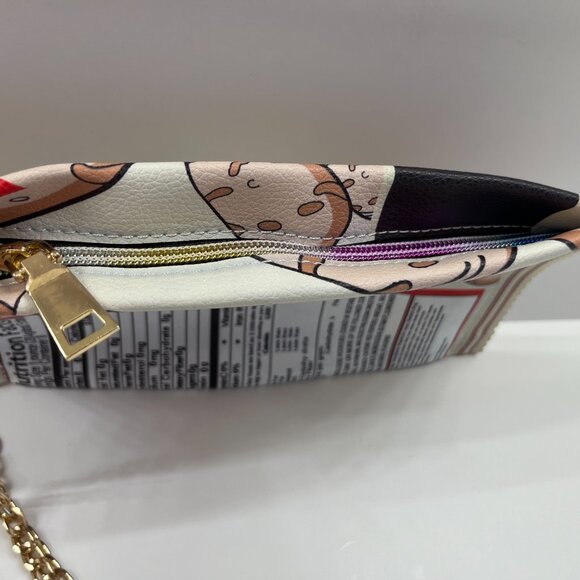 Potato Chip Print Handbag - Unique Delicious Gold Chain Crossbody- NWOT - Picture 11 of 12